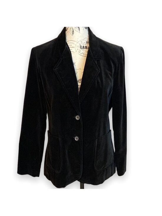 COS Jackets & Blazers - Vintage 80’s Tailored Blazer Velvet Black Size 9/10